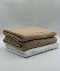 et 3 Prosoape Bumbac 500 gr/mp, 70x130 cm, Dunga Greceasca, Alb/Maro C1216
