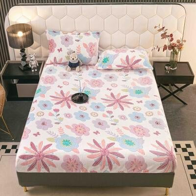 Husa de pat Cocolino cu elastic cu 2 fete de perna C1075