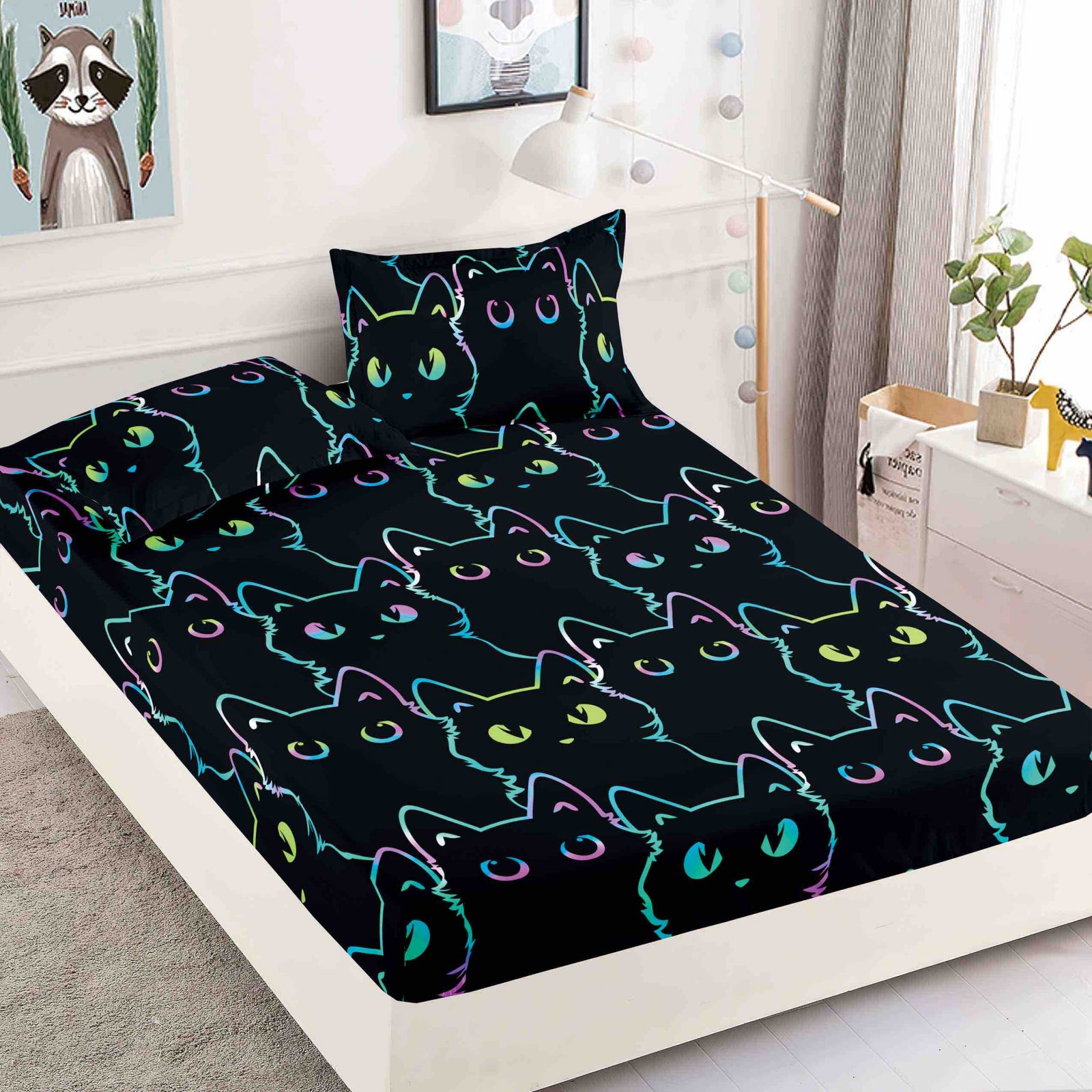 Husa de pat din Finet cu Elastic cu 2 fete de perna 180x200 , C893