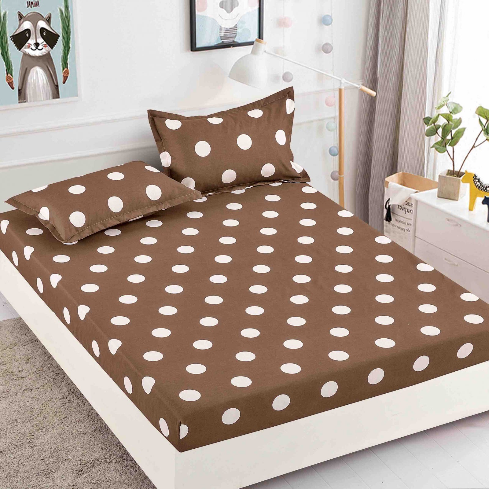 Husa de pat din Finet cu Elastic cu 2 fete de perna 180x200 , C952