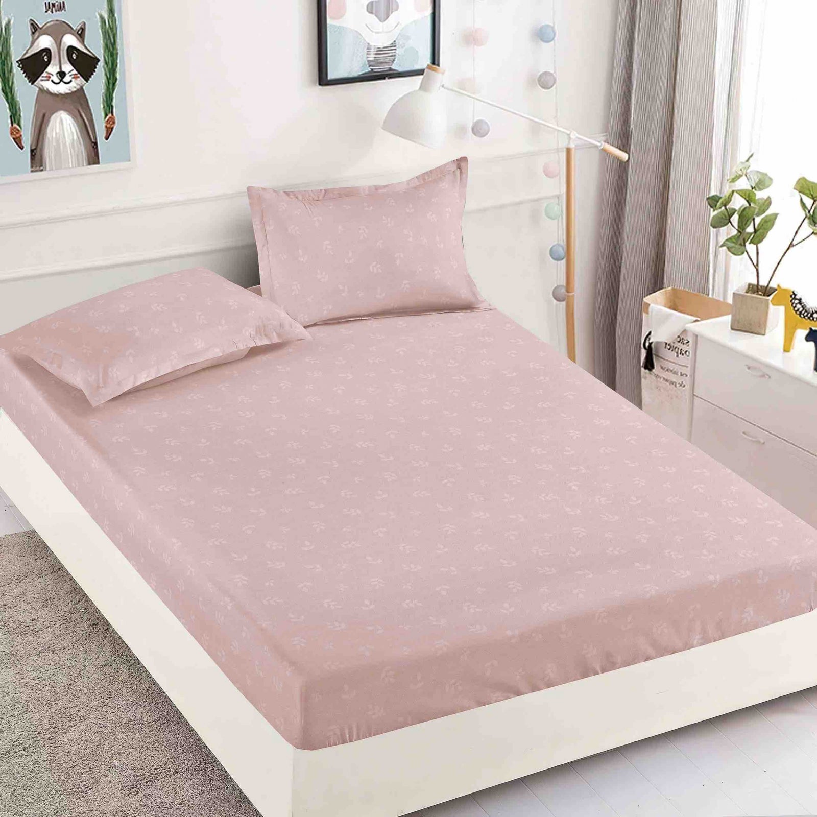 Husa de pat din Finet cu Elastic cu 2 fete de perna 180x200 , C851