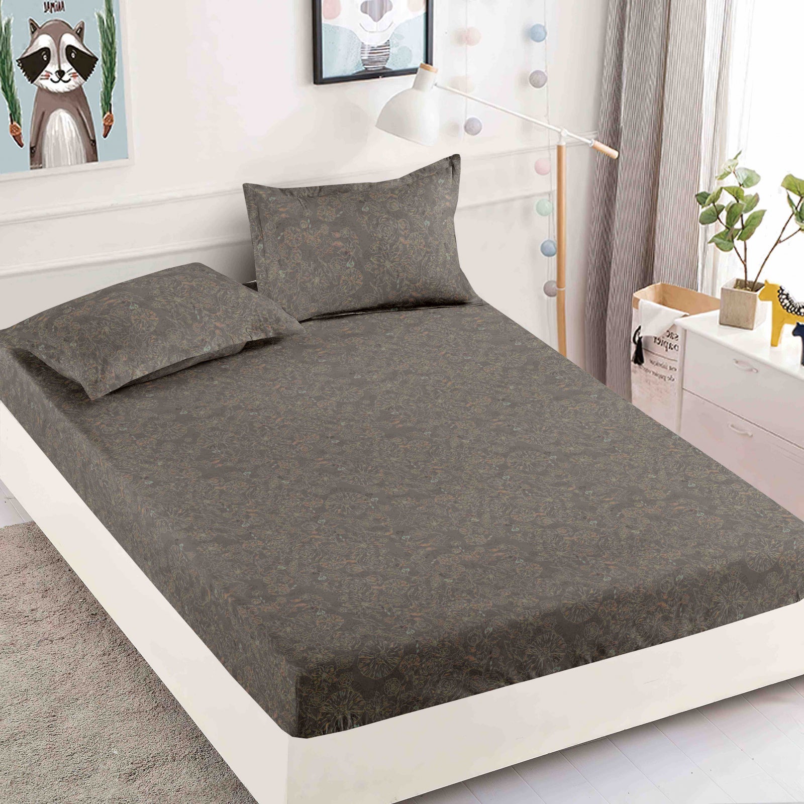 Husa de pat din Finet cu Elastic cu 2 fete de perna 180x200 , C904