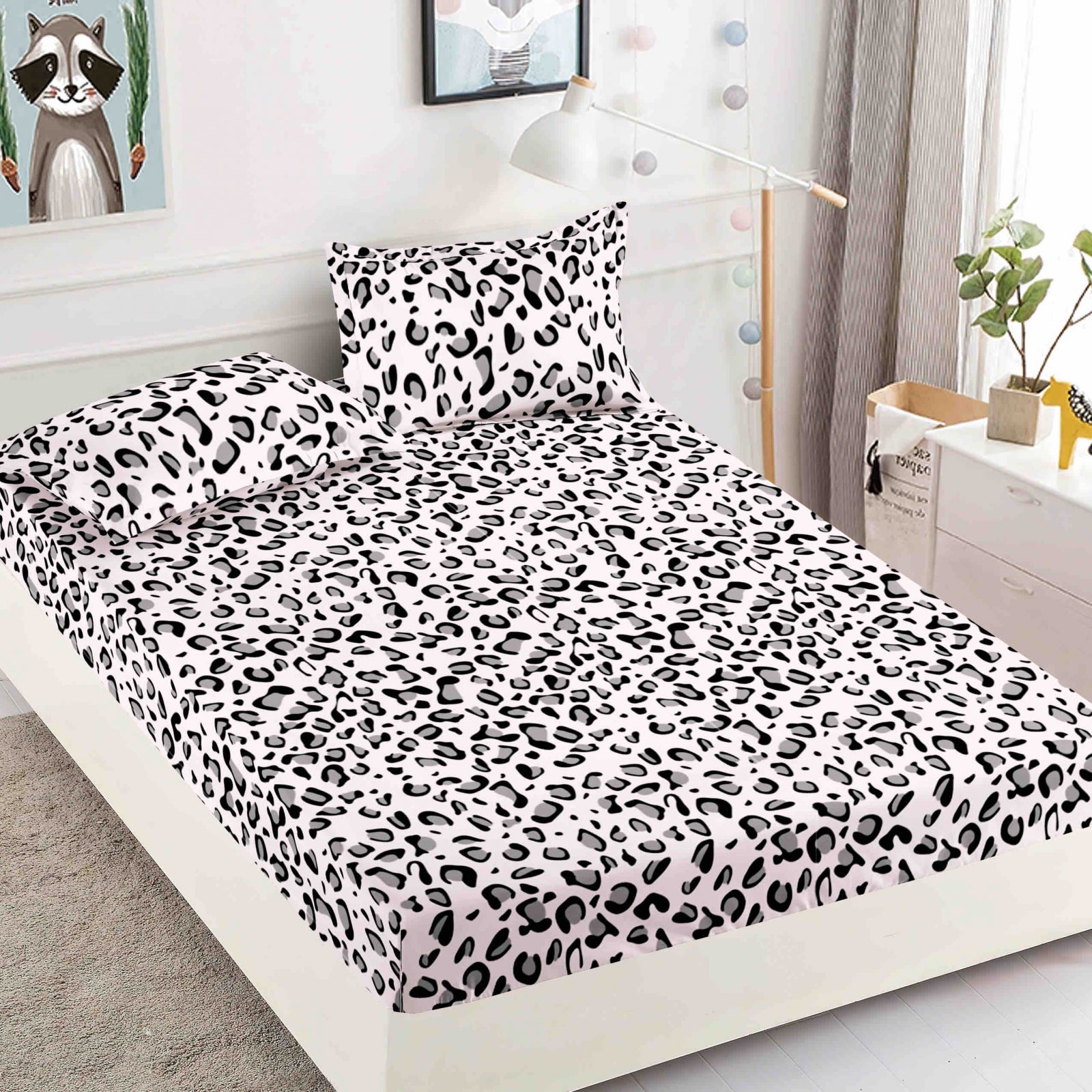 Husa de pat din Finet cu Elastic cu 2 fete de perna 180x200 , C956