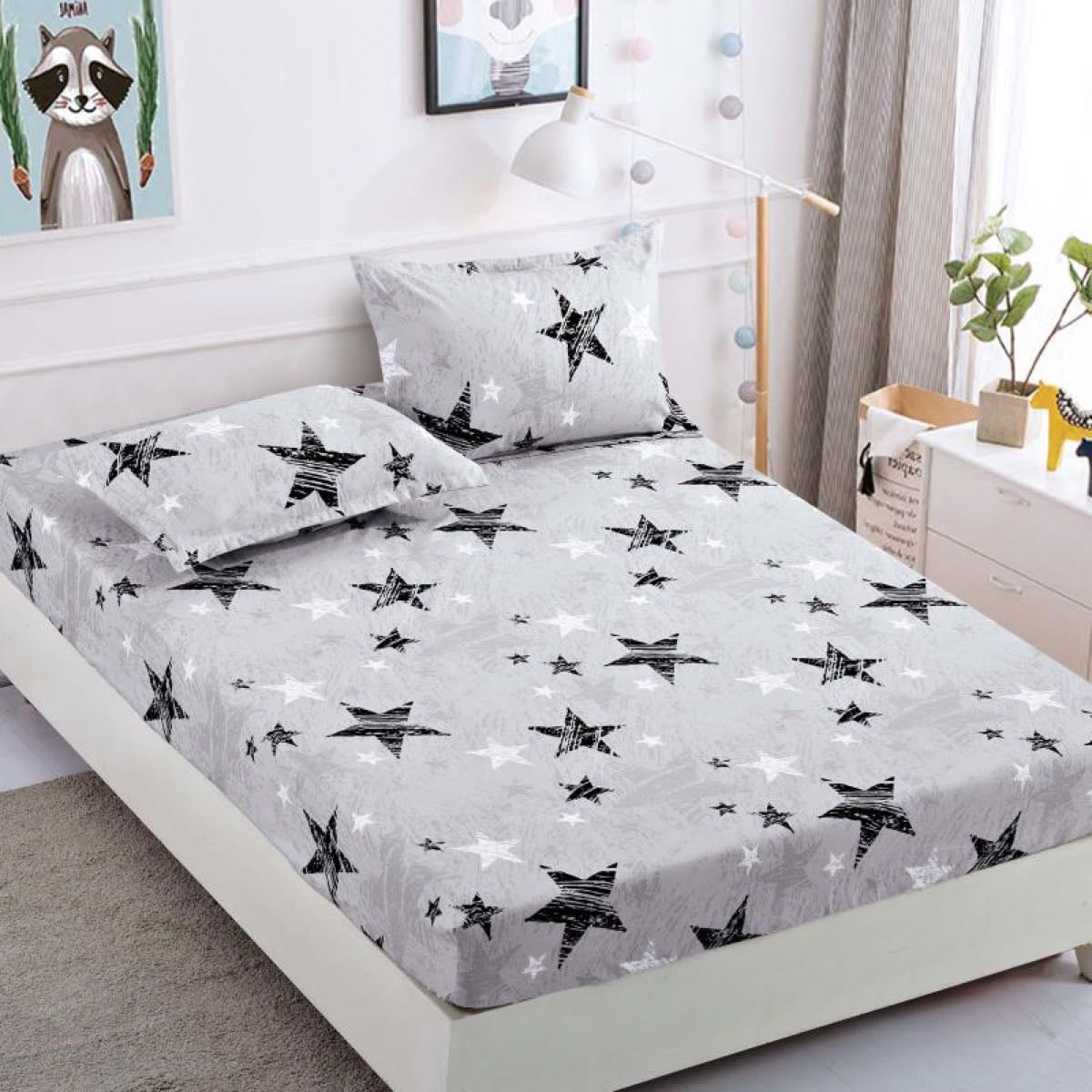 Husa de pat din Finet cu Elastic cu 2 fete de perna 180x200 , C970