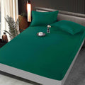 Husa de pat tip Damasc cu Elastic cu 2 fete de perna 160x200 cm Verde C1051