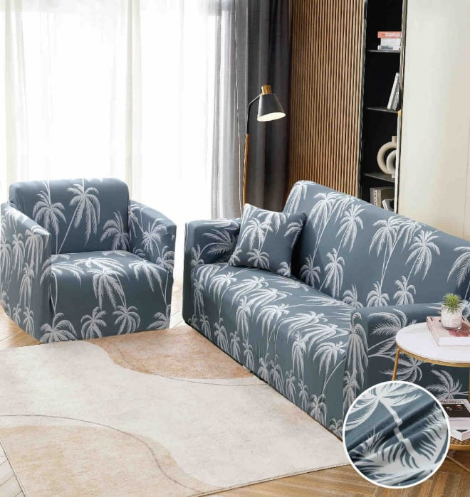 Husa Elastica Pentru Canapea din Lycra 3 Locuri - Bleu  C742