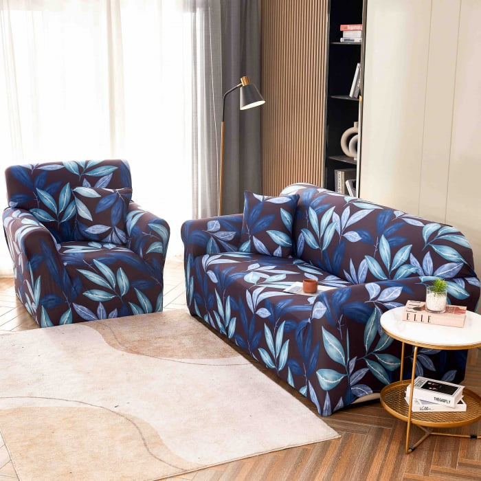 Husa Elastica Pentru Canapea din Lycra 3 Locuri - Bleu Gri C734