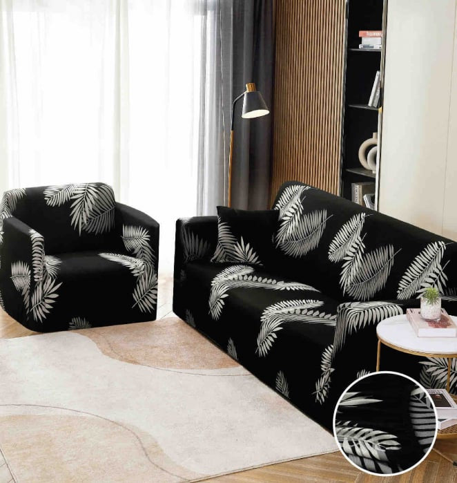 Husa Elastica Pentru Canapea din Lycra 3 Locuri - Negru C705