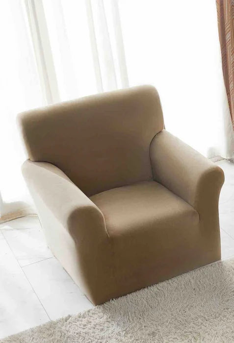Husa Elastica Pentru Fotoliu din Catifea - Bej C702
