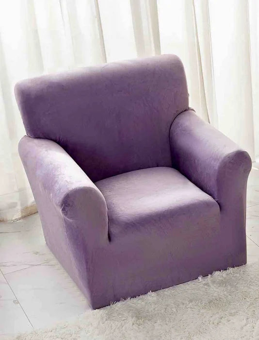 Husa Elastica Pentru Fotoliu din Catifea - Lila C692