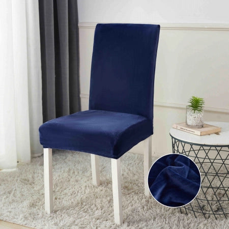 Huse pentru scaun din Catifea cu elastic, Albastru, Jojo C873