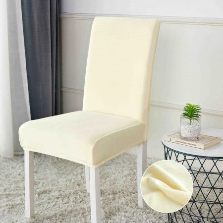 Huse pentru scaun din Catifea cu elastic, Crem, Jojo C862