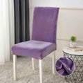 Huse pentru scaun din Catifea cu elastic, Mov, Jojo C864