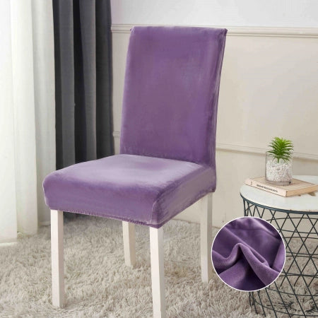 Huse pentru scaun din Catifea cu elastic, Mov, Jojo C864