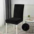 Huse pentru scaun din Catifea cu elastic, Negru C883