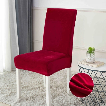 Huse pentru scaun din Catifea cu elastic, Rosu C884