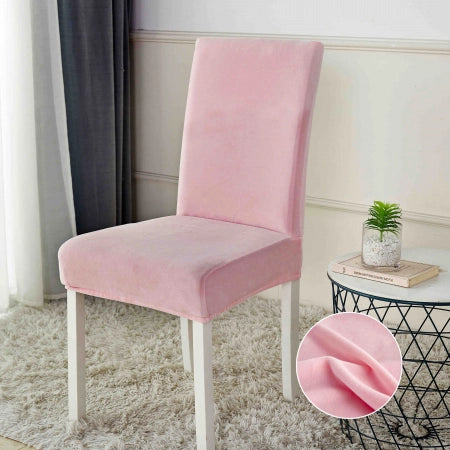 Huse pentru scaun din Catifea cu elastic, Roz, Jojo