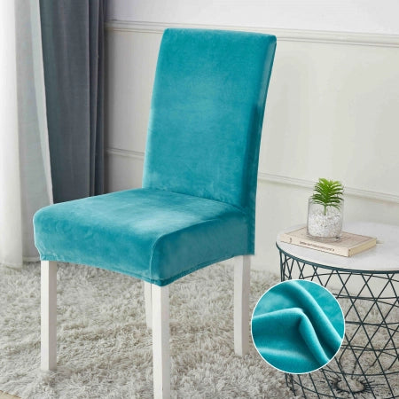 Huse pentru scaun din Catifea cu elastic, Turcoaz, Jojo C869