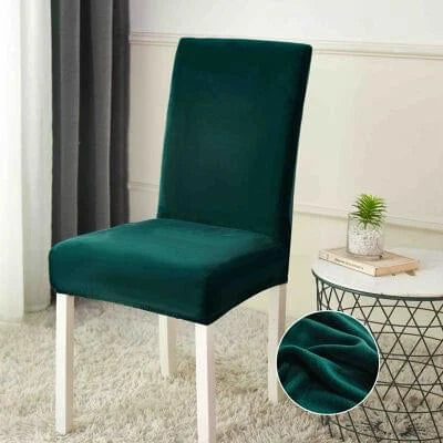 Huse pentru scaun din Catifea cu elastic, Verde C877