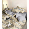 Lenjerie bumbac 100% cu 4 piese pentru pat dublu Super Design Pucioasa  C1358