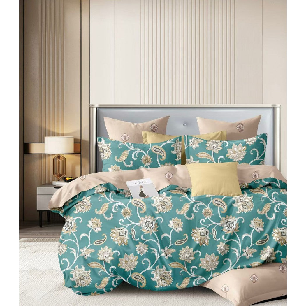 Lenjerie bumbac 100% cu 4 piese pentru pat dublu Super Design Pucioasa C1365