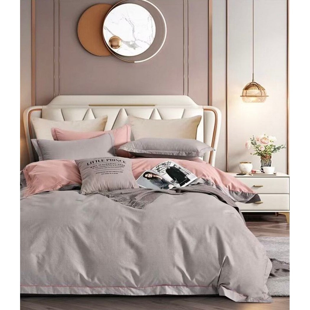 Lenjerie bumbac 100% cu 4 piese pentru pat dublu Super Design Pucioasa C1369