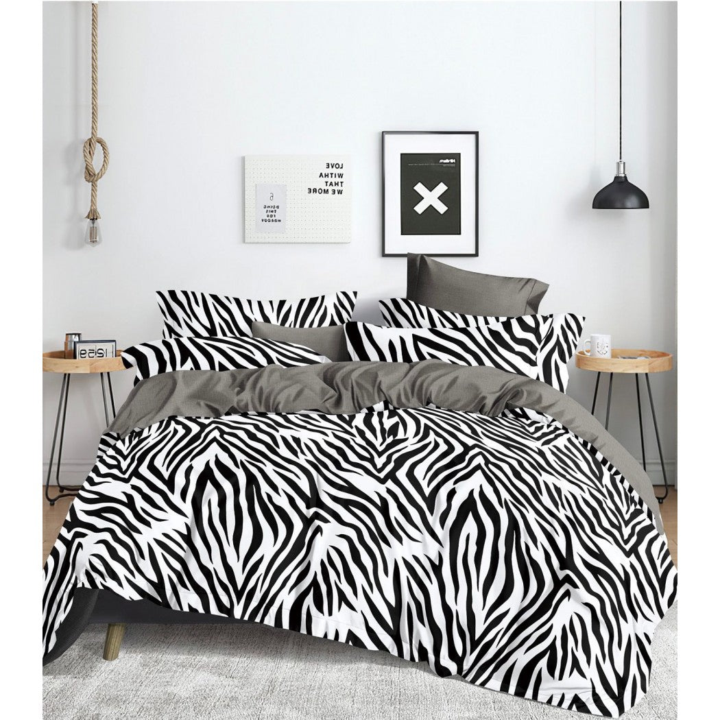 Lenjerie bumbac 100% cu 4 piese pentru pat dublu Super Design Pucioasa C1374