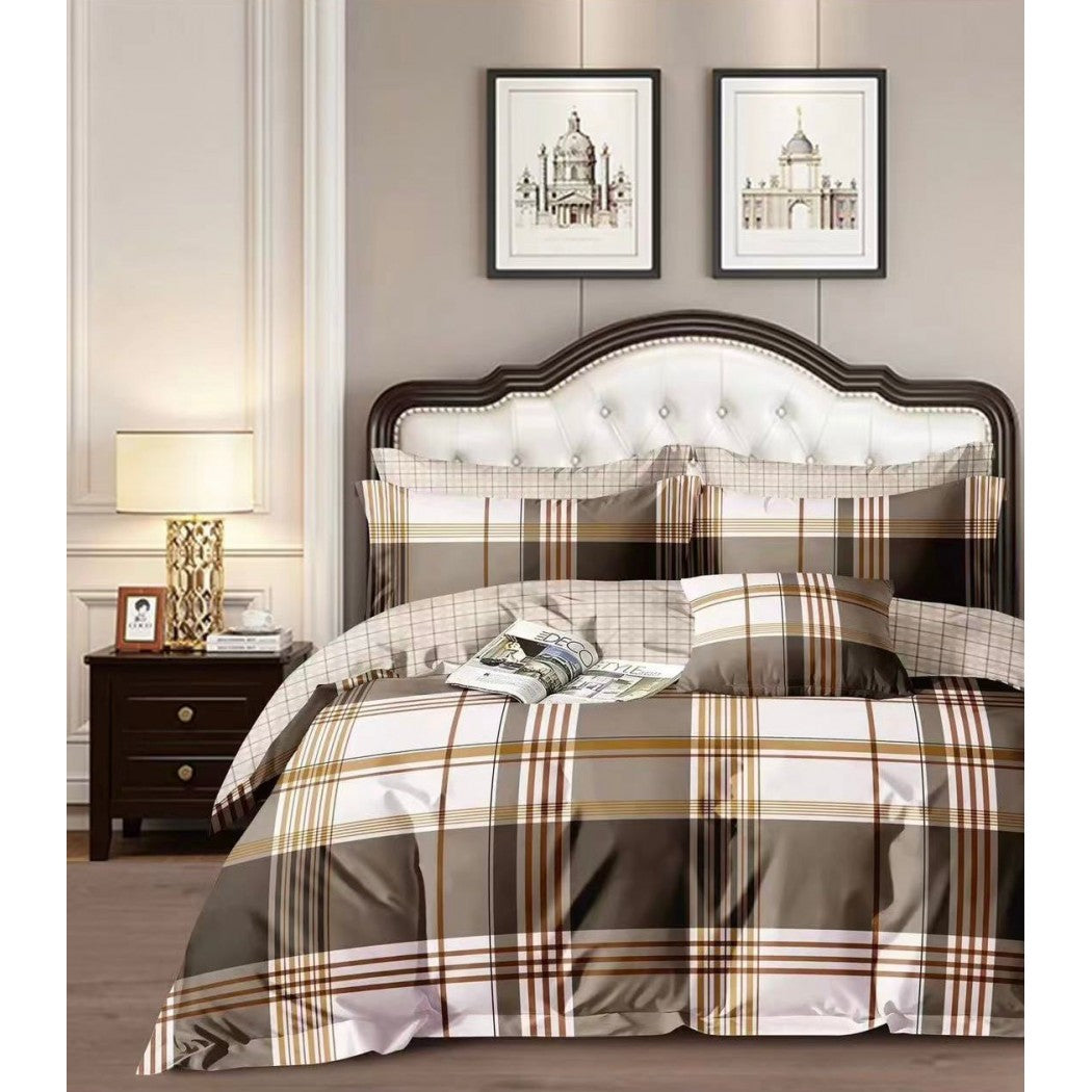 Lenjerie bumbac 100% cu 4 piese pentru pat dublu Super Design Pucioasa C1375