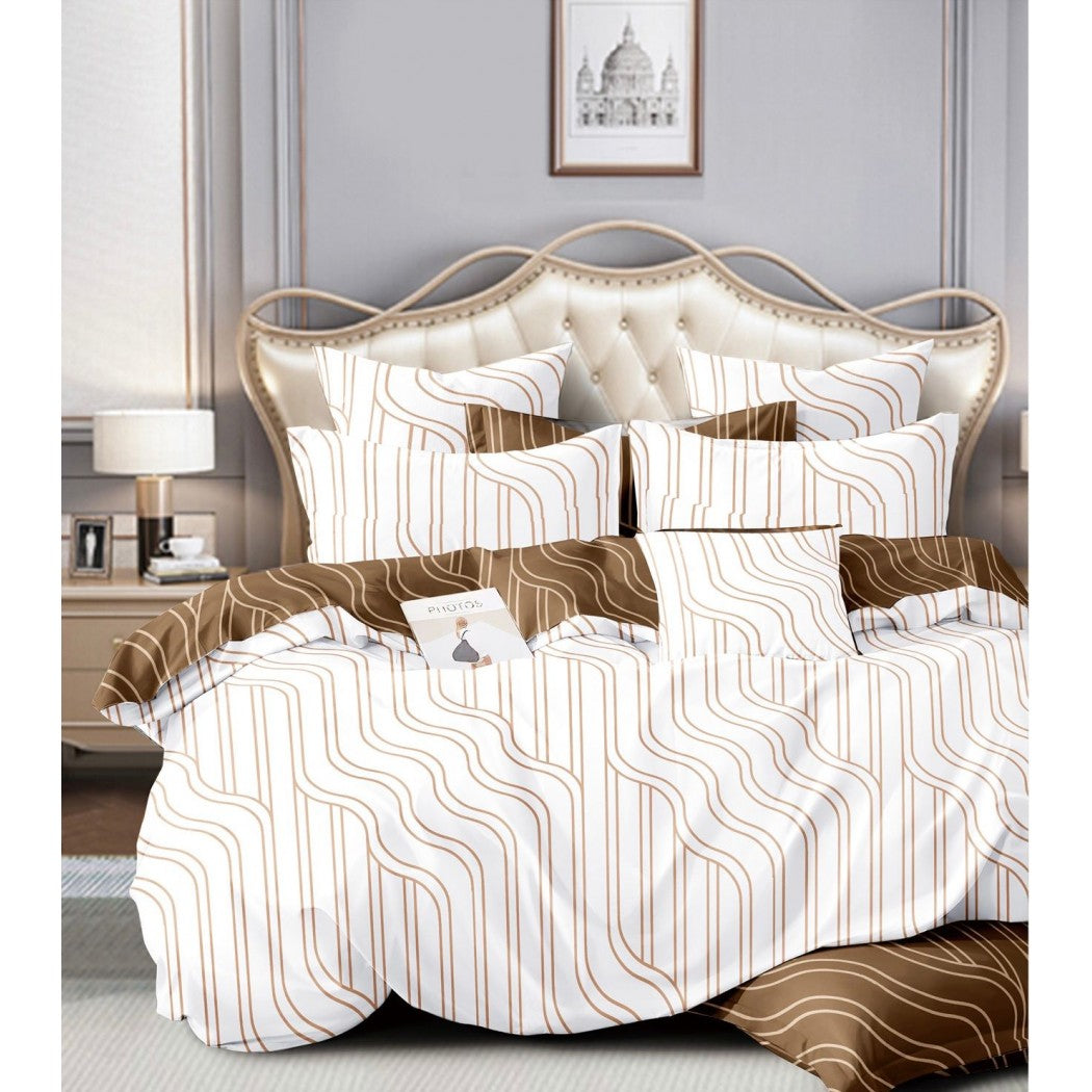 Lenjerie bumbac 100% cu 4 piese pentru pat dublu Super Design Pucioasa C1376