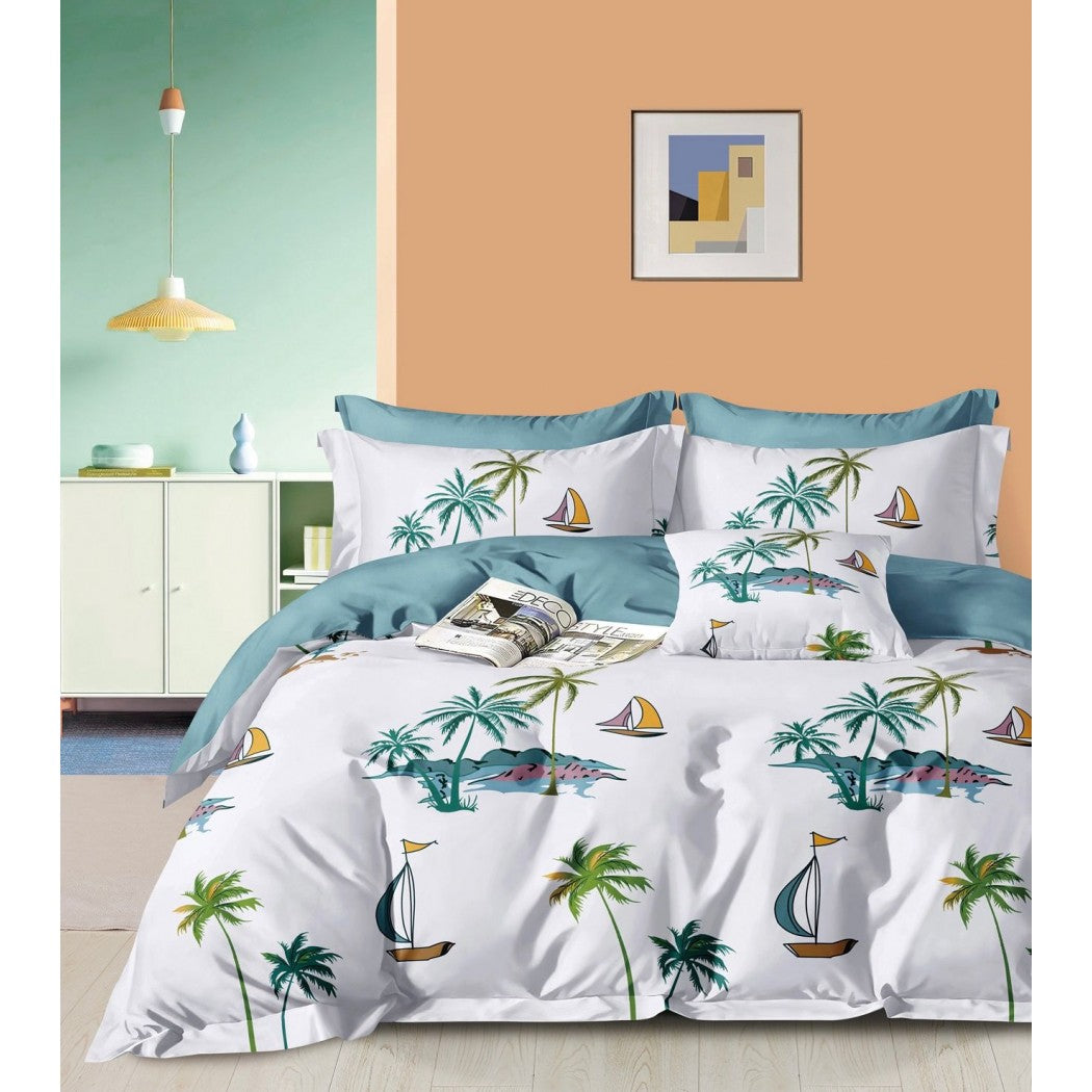 Lenjerie bumbac 100% cu 4 piese pentru pat dublu Super Design Pucioasa C1378