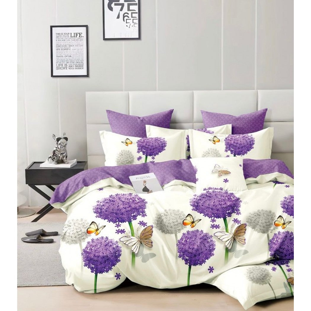 Lenjerie bumbac 100% cu 4 piese pentru pat dublu Super Design Pucioasa  C1379