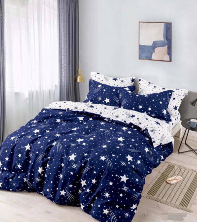 Lenjerie de pat dublu, 6 Piese, Cearceaf cu Elastic, Bumbac Finet Jojo Home