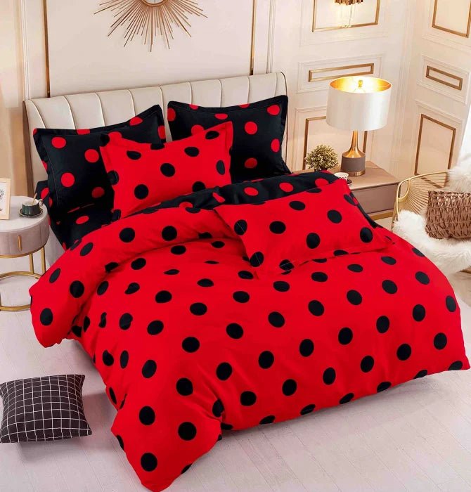 Lenjerie de pat dublu, 6 Piese cu Elastic, Bumbac Finet Jojo Home DH016