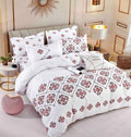 Lenjerie de pat dublu, 6 Piese cu Elastic, Bumbac Finet Jojo Home DH024