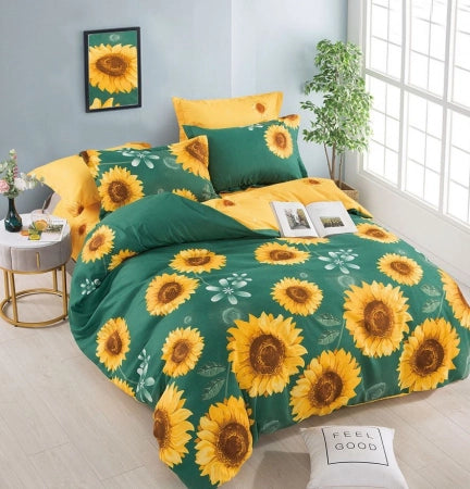 Lenjerie de pat dublu, 6 Piese cu Elastic, Bumbac Finet Jojo Home DH043