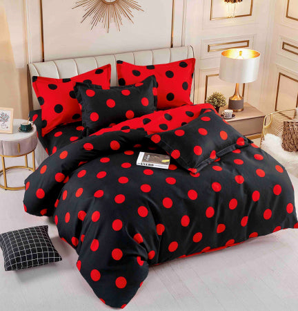 Lenjerie de pat dublu, 6 Piese cu Elastic, Bumbac Finet Jojo Home DH050