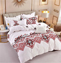 Lenjerie de pat dublu, 6 Piese cu Elastic, Bumbac Finet Jojo Home DH046