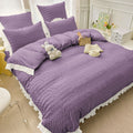 Lenjerie de pat dublu, Bumbac Creponata, 6 piese, Jojo Home C306