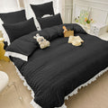 Lenjerie de pat dublu, Bumbac Creponata, 6 piese, Jojo Home C309