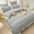 Lenjerie de pat dublu, Bumbac Creponata, 6 piese, Jojo Home C310