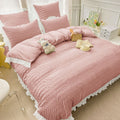 Lenjerie de pat dublu, Bumbac Creponata, 6 piese, Jojo Home C312