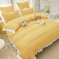 Lenjerie de pat dublu, Bumbac Creponata, 6 piese, Jojo Home C314