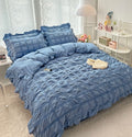 Lenjerie de pat dublu, Bumbac Creponata, 6 piese, Jojo Home C317