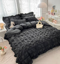 Lenjerie de pat dublu, Bumbac Creponata, 6 piese, Jojo Home C318