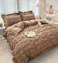 Lenjerie de pat dublu, Bumbac Creponata, 6 piese, Jojo Home C319