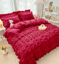 Lenjerie de pat dublu, Bumbac Creponata, 6 piese, Jojo Home C320