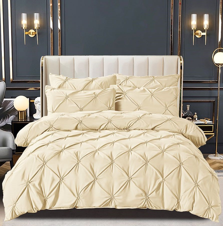 Lenjerie de pat dublu, Bumbac cu Pliuri, 6 piese, Jojo Home C337