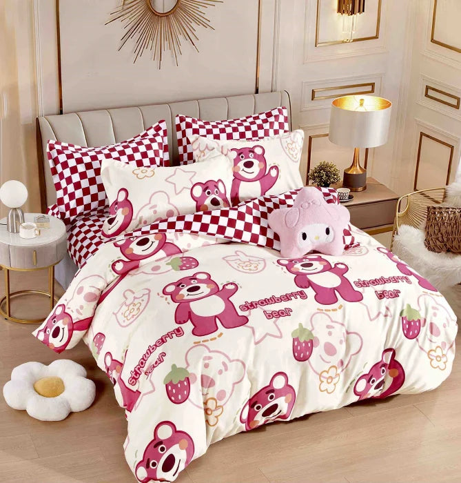 Lenjerie de pat dublu, Bumbac finet, 6 Piese, Jojo Home C217