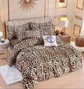 Lenjerie de pat dublu, Bumbac finet, 6 Piese, Jojo Home Leopard C116