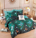 Lenjerie de pat dublu, Bumbac finet, 6 Piese, Jojo Home Verde